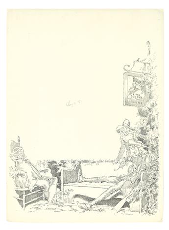EVERETT SHINN Group of 3 illustrations for the 1939 edition of Rip Van Winkle,